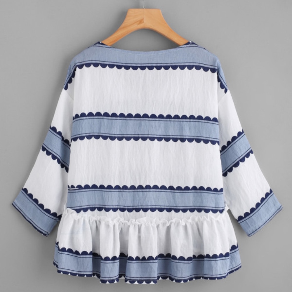 Frilly Ruffled Hem Blouse - Picture 4 of 6